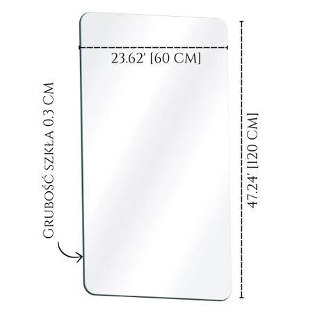 Illuminated rectangular LED mirror 120x60cm, three colors with a motion sensor
